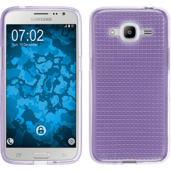 PhoneNatic Case kompatibel mit Samsung Galaxy J2 (2016) (J210) - lila Silikon Hülle Iced Cover