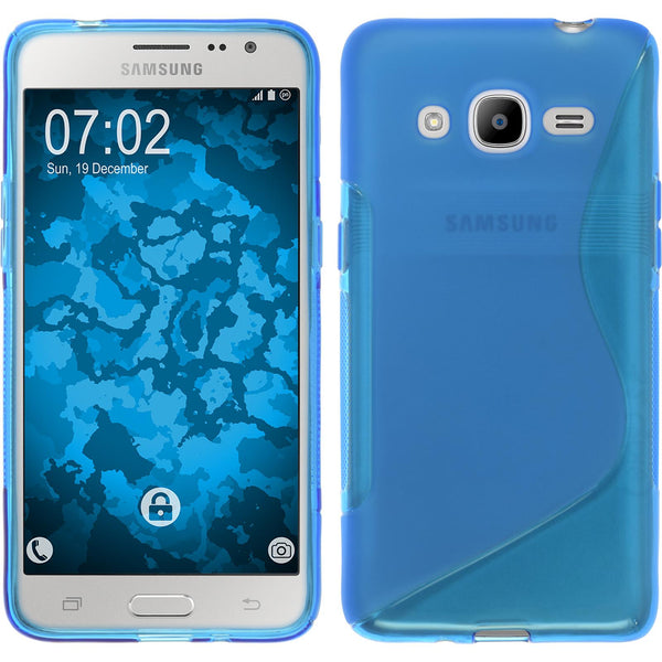 PhoneNatic Case kompatibel mit Samsung Galaxy J2 (2016) (J210) - blau Silikon Hülle S-Style Cover