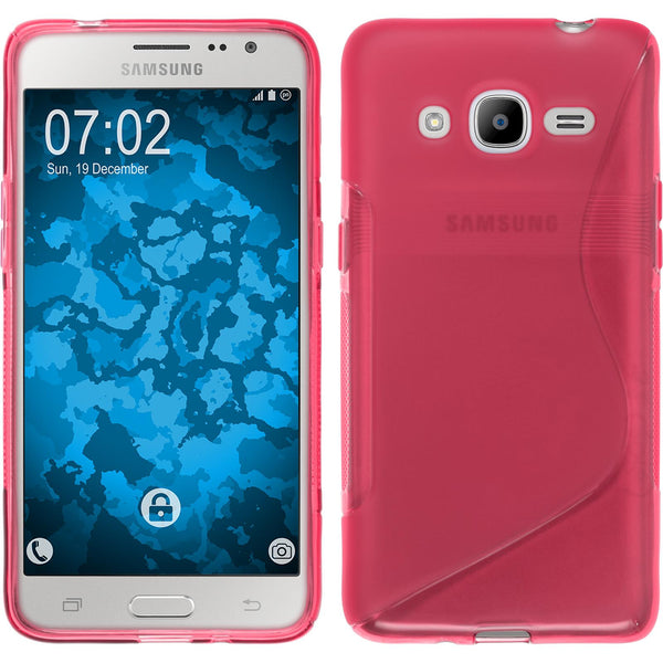 PhoneNatic Case kompatibel mit Samsung Galaxy J2 (2016) (J210) - pink Silikon Hülle S-Style Cover