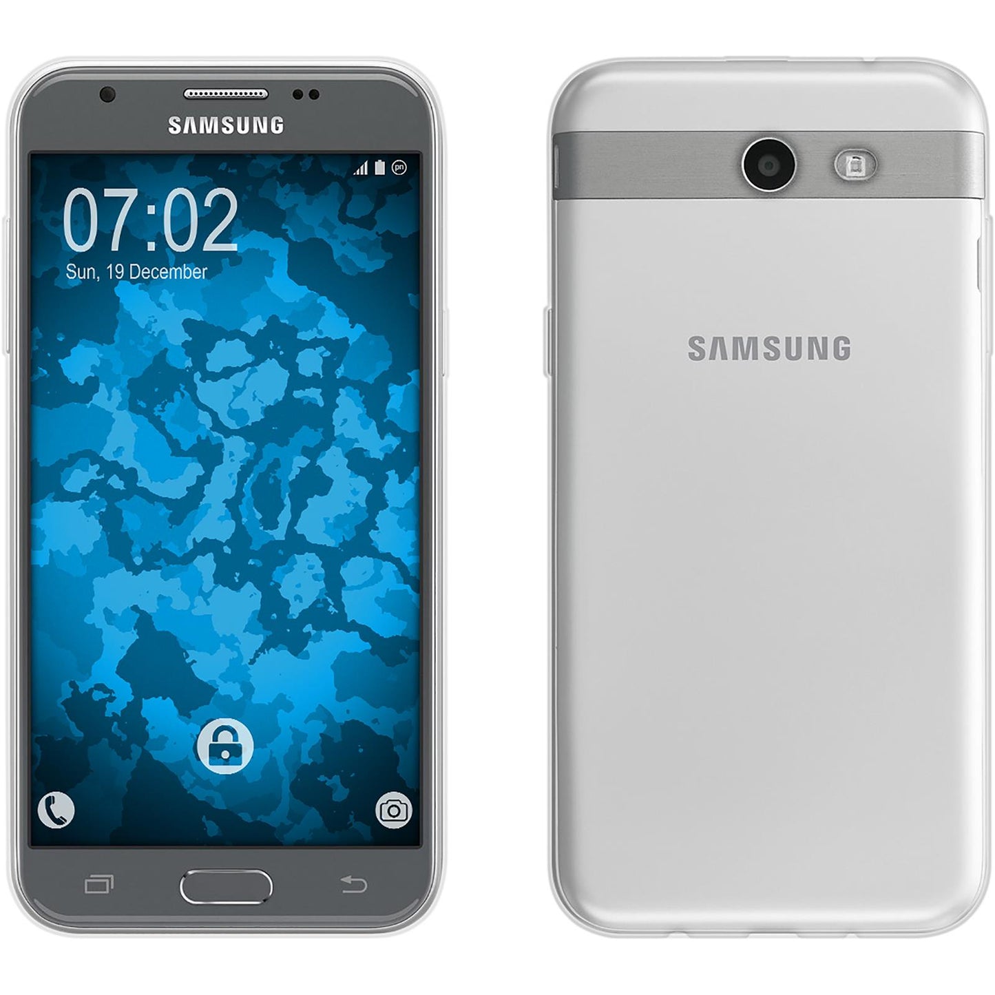 PhoneNatic Case kompatibel mit Samsung Galaxy J3 Emerge - clear Silikon Hülle Slimcase Cover