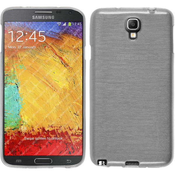 PhoneNatic Case kompatibel mit Samsung Galaxy Note 3 Neo - weiﬂ Silikon Hülle brushed + 2 Schutzfolien