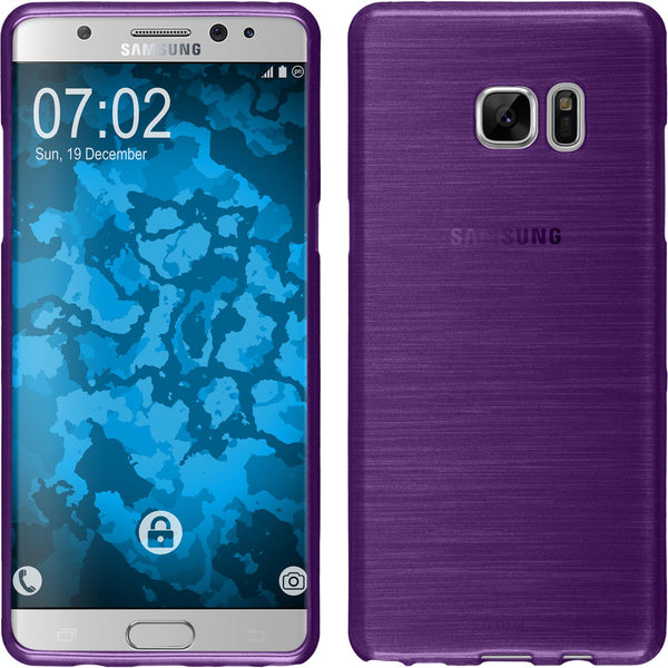 PhoneNatic Case kompatibel mit Samsung Galaxy Note FE - lila Silikon Hülle brushed Cover