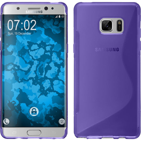 PhoneNatic Case kompatibel mit Samsung Galaxy Note FE - lila Silikon Hülle S-Style Cover