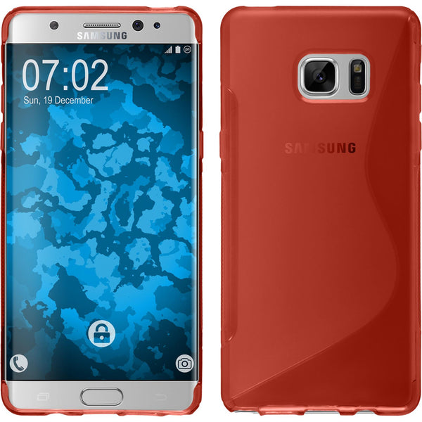 PhoneNatic Case kompatibel mit Samsung Galaxy Note FE - rot Silikon Hülle S-Style Cover
