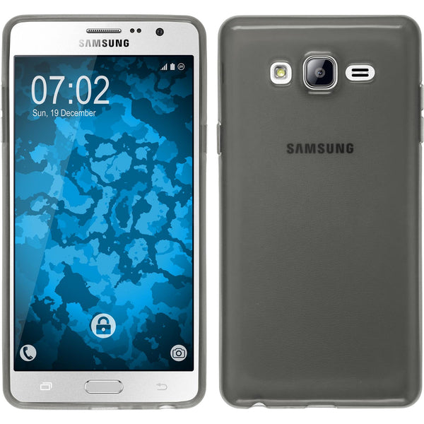 PhoneNatic Case kompatibel mit Samsung Galaxy On7 - schwarz Silikon Hülle transparent + 2 Schutzfolien