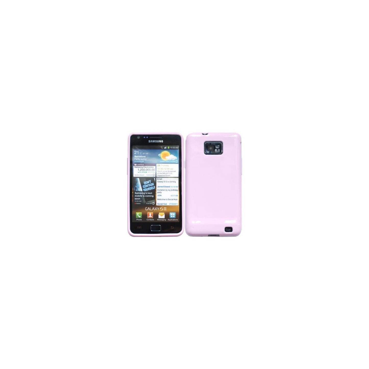 PhoneNatic Case kompatibel mit Samsung Galaxy S2 - rosa Silikon Hülle + 2 Schutzfolien