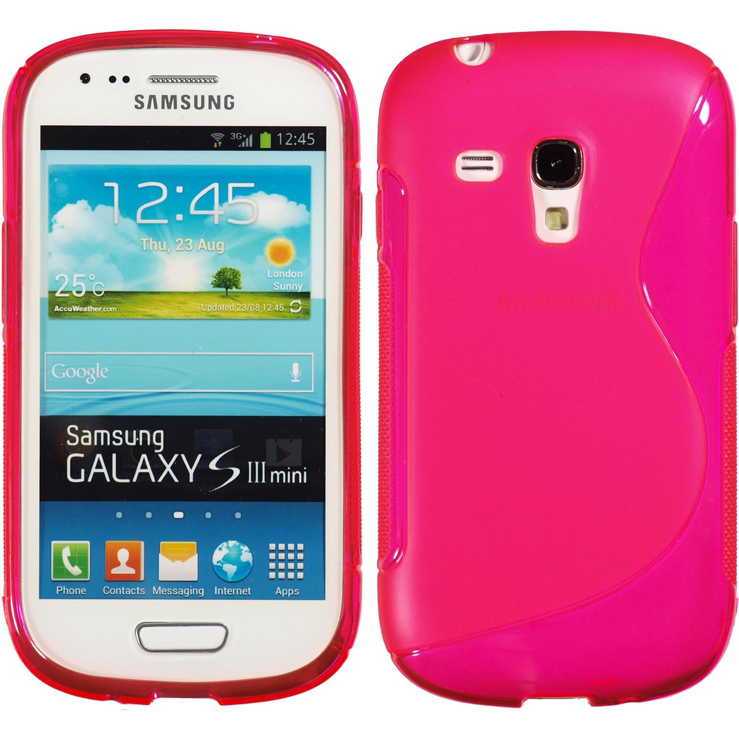 PhoneNatic Case kompatibel mit Samsung Galaxy S3 Mini - pink Silikon Hülle S-Style Cover