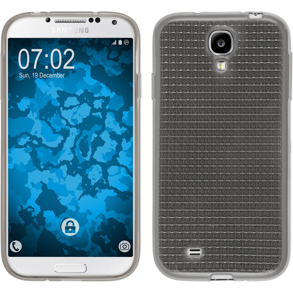 PhoneNatic Case kompatibel mit Samsung Galaxy S4 - grau Silikon Hülle Iced + 2 Schutzfolien