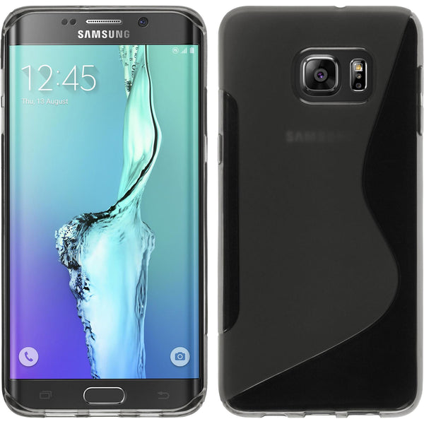 PhoneNatic Case kompatibel mit Samsung Galaxy S6 Edge Plus - grau Silikon Hülle S-Style Cover