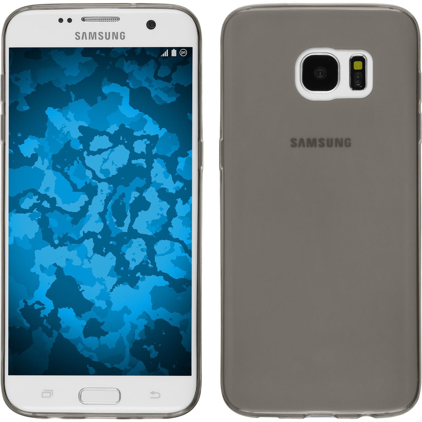 PhoneNatic Case kompatibel mit Samsung Galaxy S7 Edge - grau Silikon Hülle Slimcase Cover