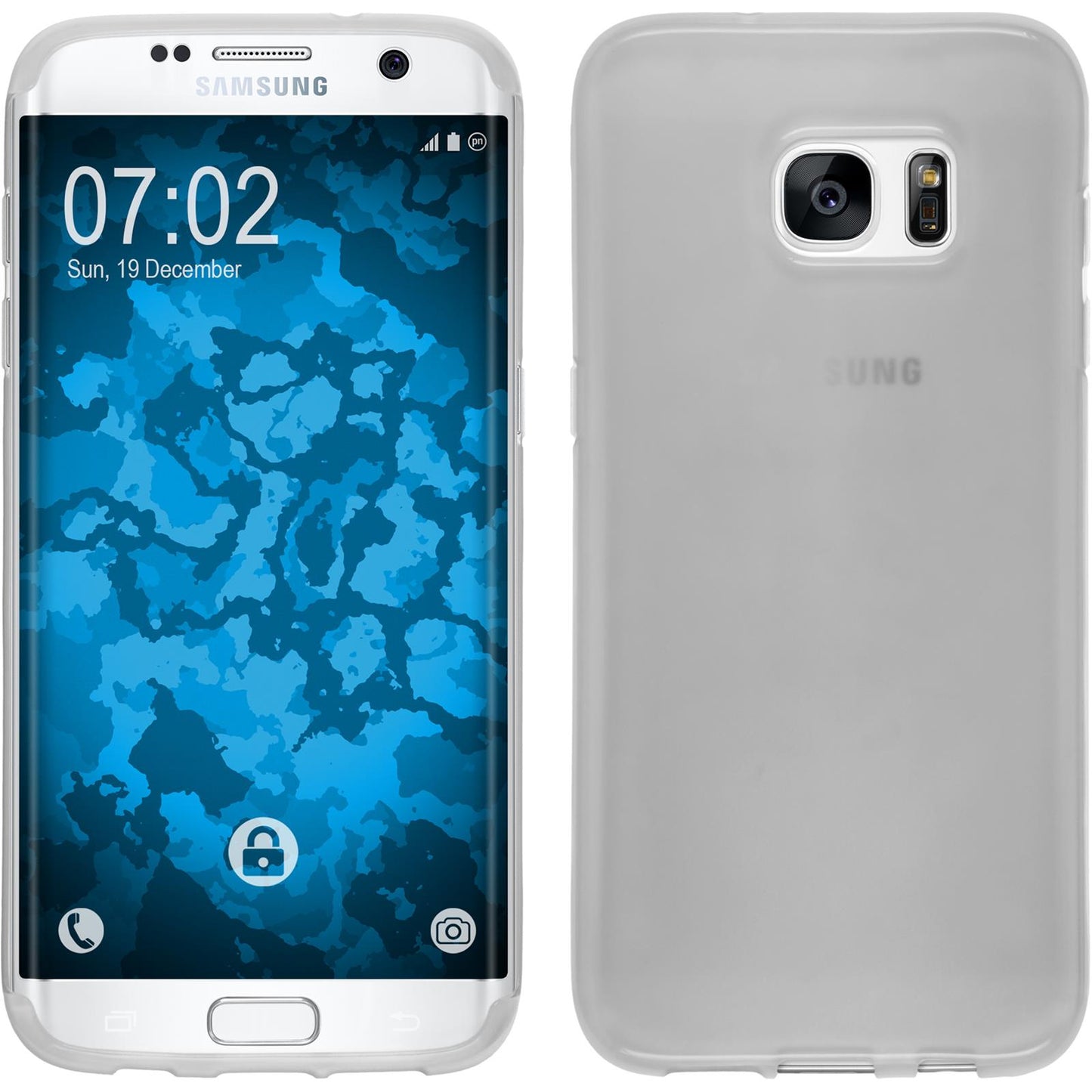 PhoneNatic Case kompatibel mit Samsung Galaxy S7 Edge - weifl Silikon Hülle transparent Cover