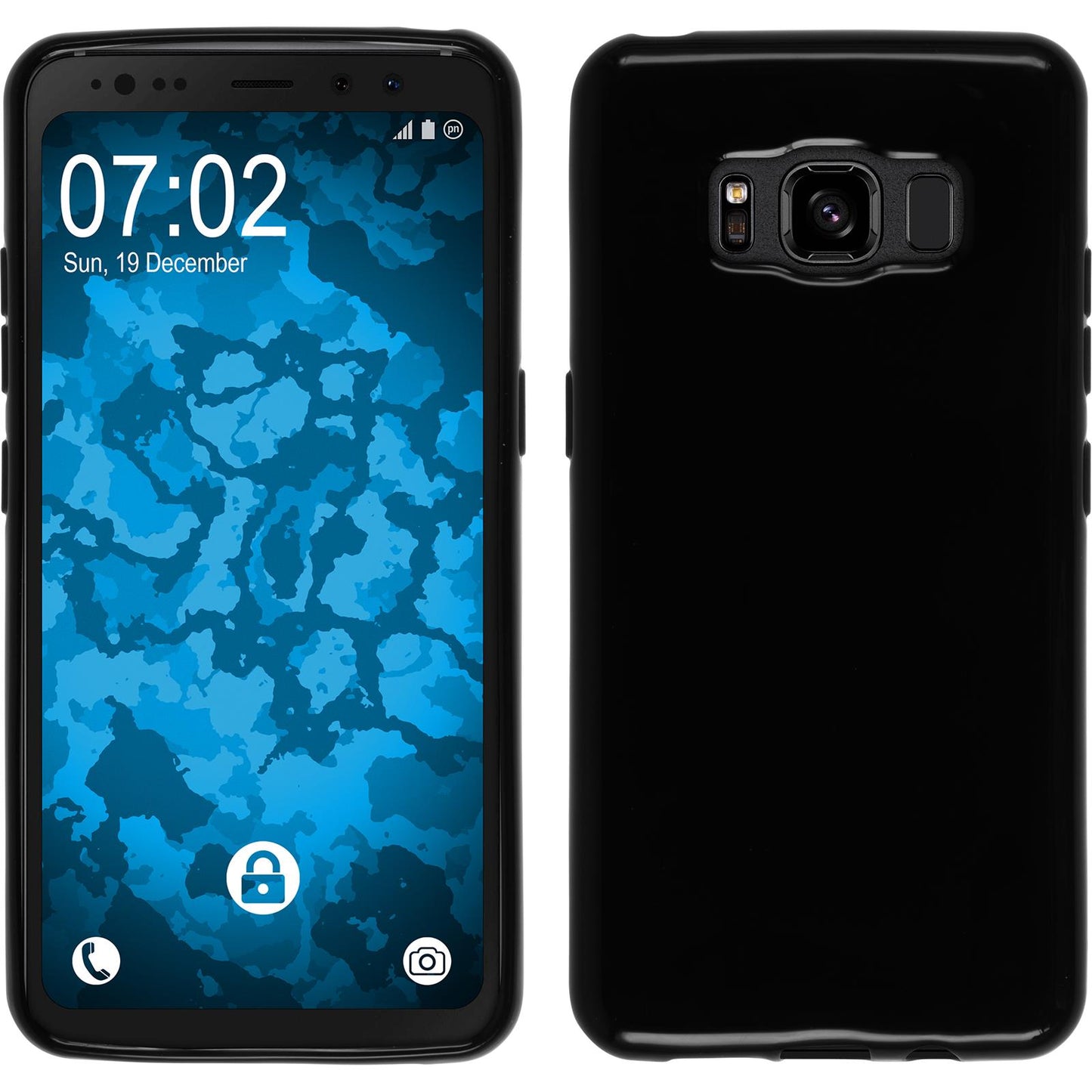 PhoneNatic Case kompatibel mit Samsung Galaxy S8 Active - schwarz Silikon Hülle Cover