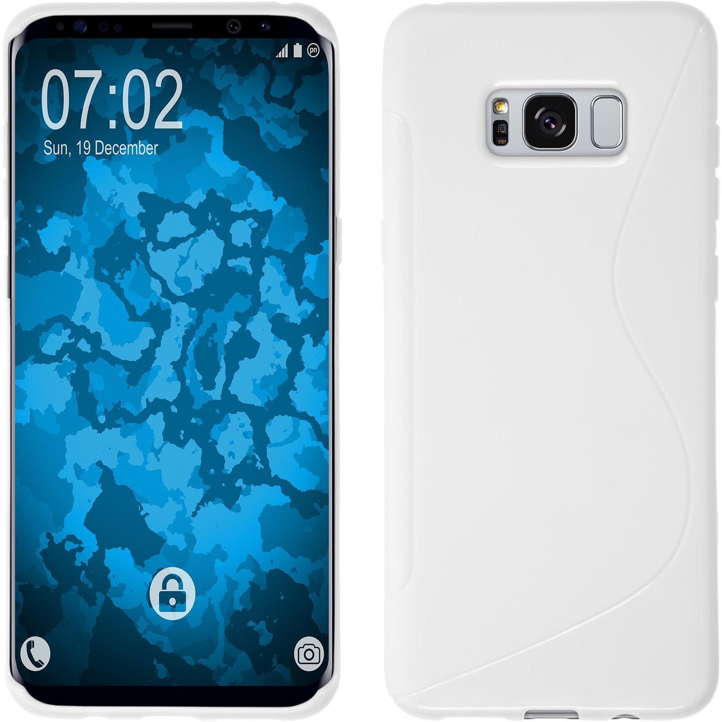 PhoneNatic Case kompatibel mit Samsung Galaxy S8 Plus - weifl Silikon Hülle S-Style + flexible Folie