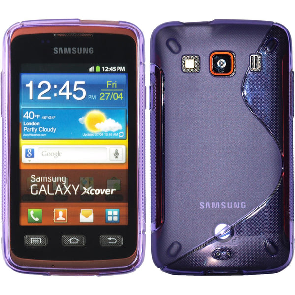 PhoneNatic Case kompatibel mit Samsung Galaxy Xcover - lila Silikon Hülle S-Style + 2 Schutzfolien