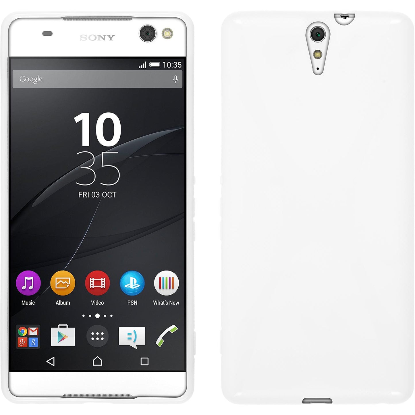 PhoneNatic Case kompatibel mit Sony Xperia C5 Ultra - weifl Silikon Hülle X-Style + 2 Schutzfolien