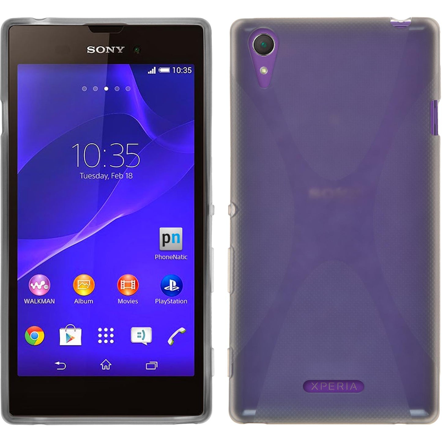PhoneNatic Case kompatibel mit Sony Xperia Style - grau Silikon Hülle X-Style + 2 Schutzfolien