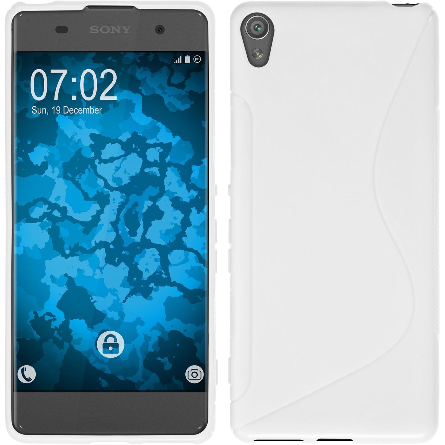 PhoneNatic Case kompatibel mit Sony Xperia XA - weifl Silikon Hülle S-Style + 2 Schutzfolien