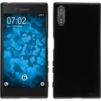 PhoneNatic Case kompatibel mit Sony Xperia XZ - schwarz Silikon Hülle transparent + 2 Schutzfolien