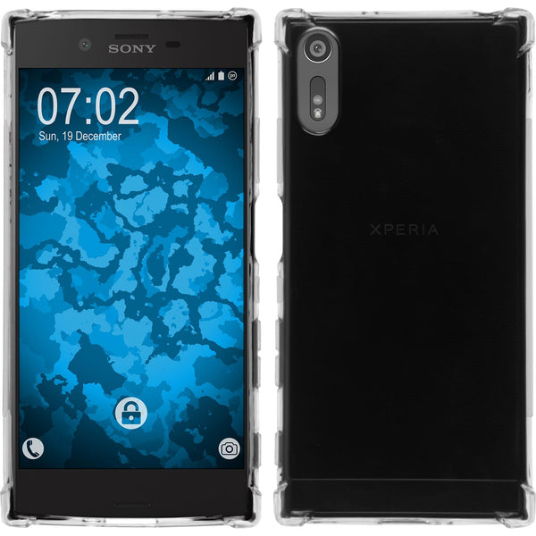 PhoneNatic Case kompatibel mit Sony Xperia XZ - clear Silikon Hülle Shock-Proof + 2 Schutzfolien
