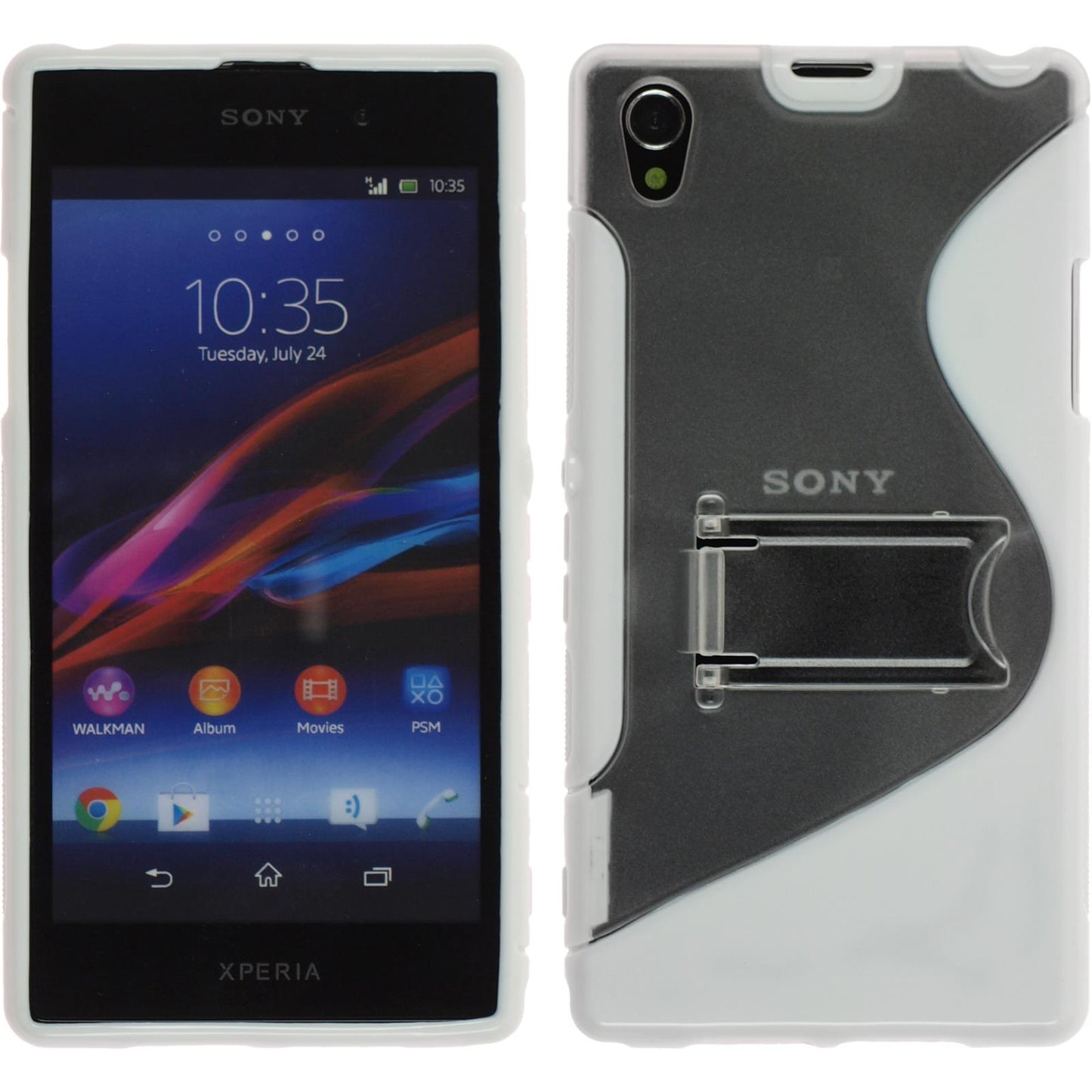 PhoneNatic Case kompatibel mit Sony Xperia Z1 - weifl Silikon Hülle + 2 Schutzfolien