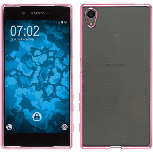 PhoneNatic Case kompatibel mit Sony Xperia Z5 - pink Silikon Hülle Slim Fit + 2 Schutzfolien
