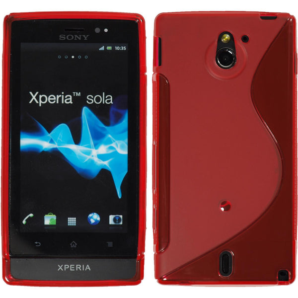 PhoneNatic Case kompatibel mit Sony Xperia sola - rot Silikon Hülle S-Style + 2 Schutzfolien