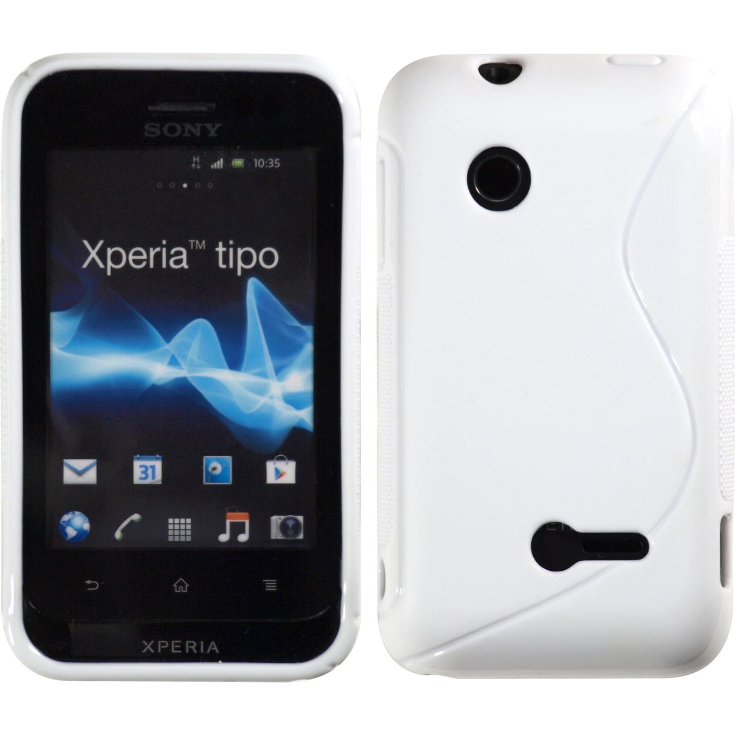 PhoneNatic Case kompatibel mit Sony Xperia tipo - weifl Silikon Hülle S-Style + 2 Schutzfolien