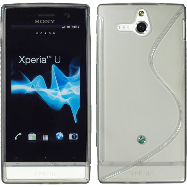 PhoneNatic Case kompatibel mit Sony Xperia U - grau Silikon Hülle S-Style + 2 Schutzfolien