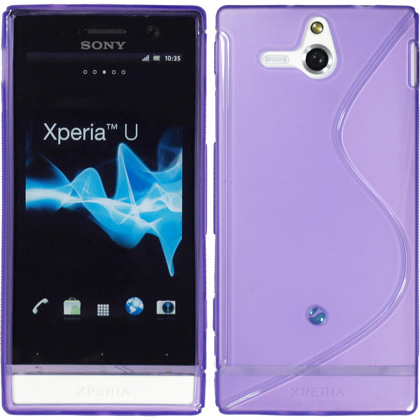 PhoneNatic Case kompatibel mit Sony Xperia U - lila Silikon Hülle S-Style + 2 Schutzfolien