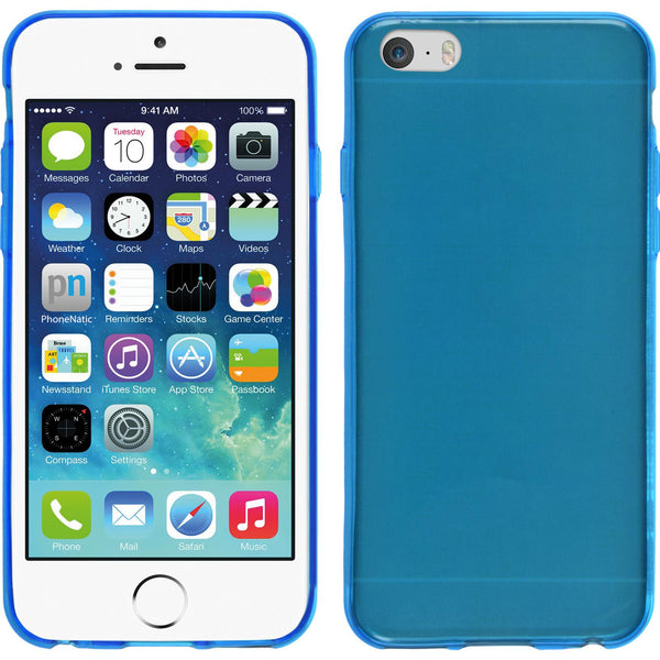 PhoneNatic Case kompatibel mit Apple iPhone 6s / 6 - blau Silikon Hülle Slimcase + 2 Schutzfolien