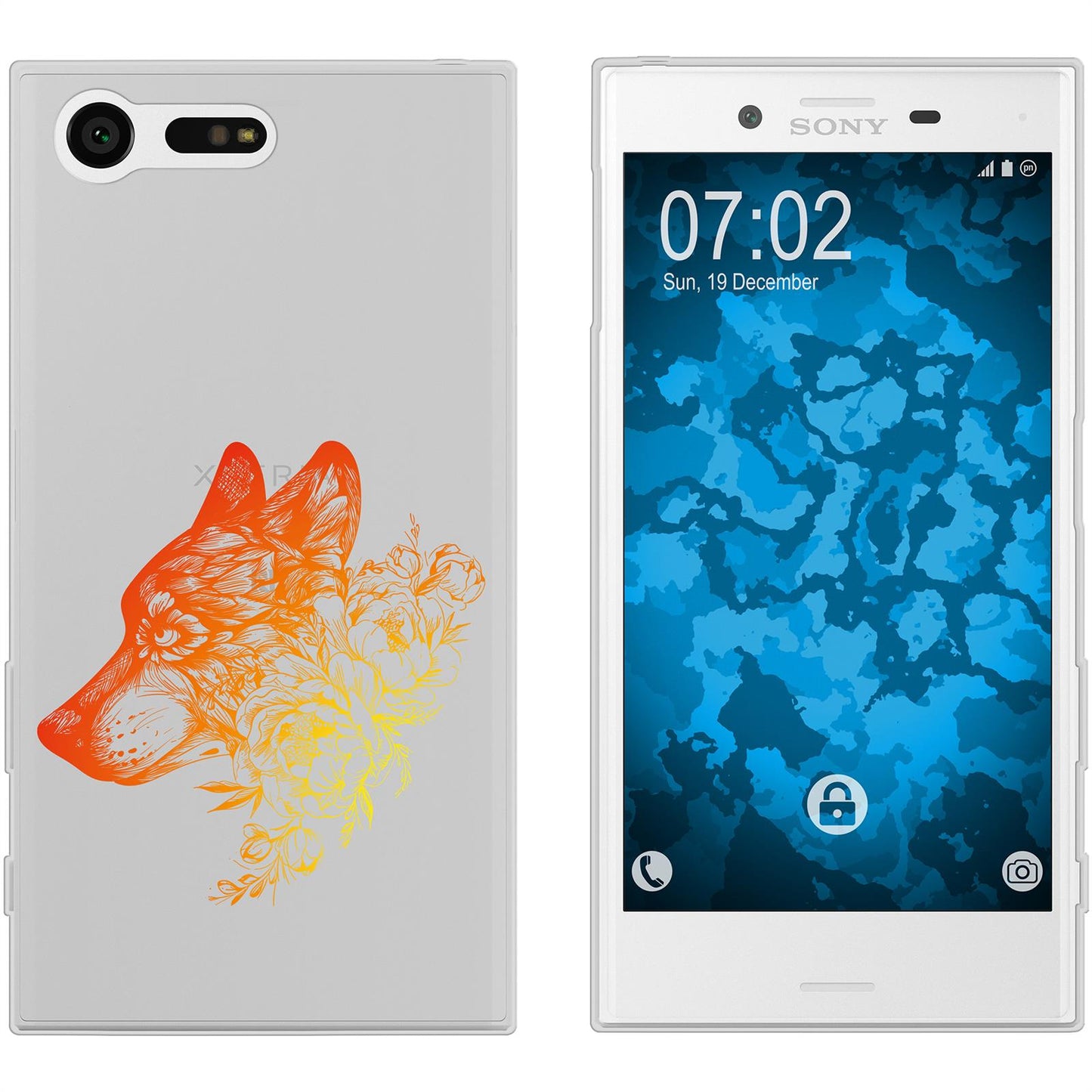 Xperia X Compact Silikon-Hülle Floral Wolf M3-2 Case