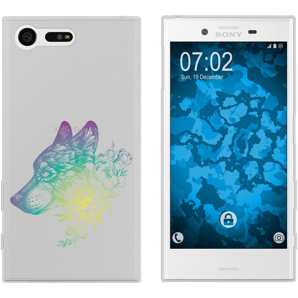 Xperia X Compact Silikon-Hülle Floral Wolf M3-4 Case