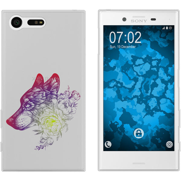 Xperia X Compact Silikon-Hülle Floral Wolf M3-5 Case