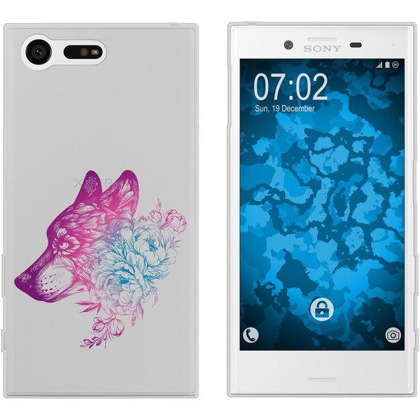 Xperia X Compact Silikon-Hülle Floral Wolf M3-6 Case