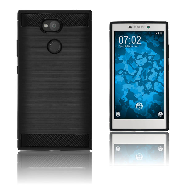 PhoneNatic Case kompatibel mit Sony Xperia L2 - schwarz Silikon Hülle Ultimate Cover
