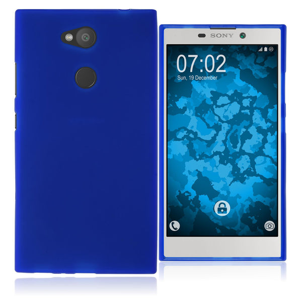 PhoneNatic Case kompatibel mit Sony Xperia L2 - blau Silikon Hülle matt Cover