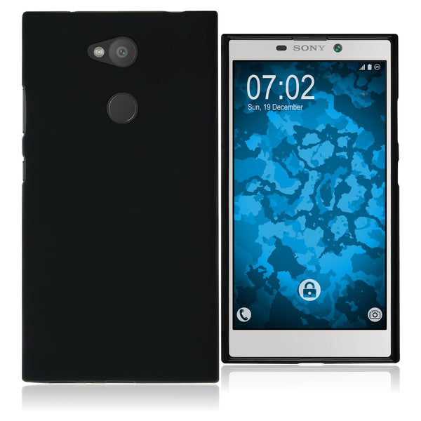 PhoneNatic Case kompatibel mit Sony Xperia L2 - schwarz Silikon Hülle matt Cover