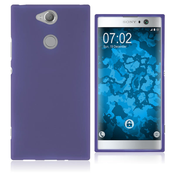 PhoneNatic Case kompatibel mit Sony Xperia XA2 - lila Silikon Hülle matt Cover