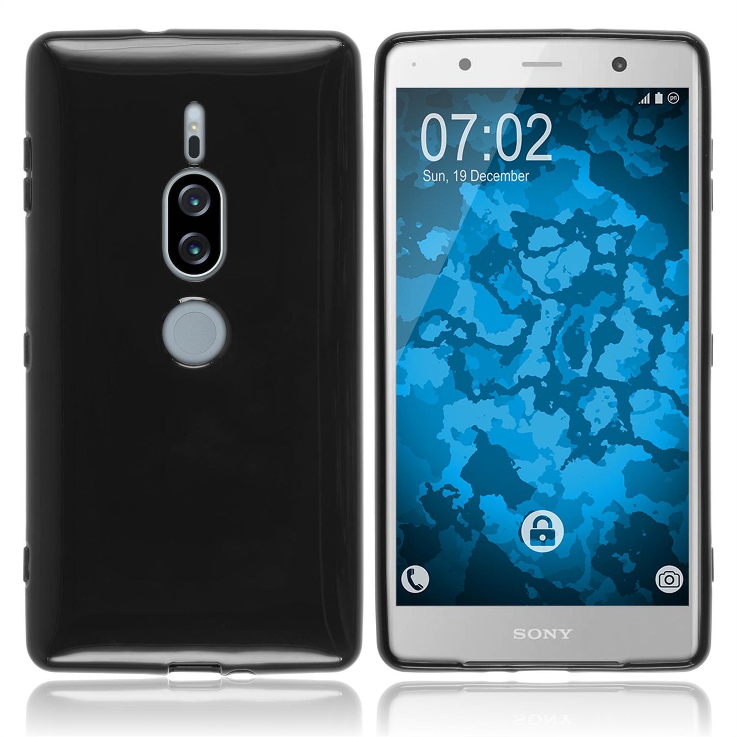 PhoneNatic Case kompatibel mit Sony Xperia XZ2 Premium - schwarz Silikon Hülle Cover