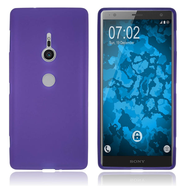 PhoneNatic Case kompatibel mit Sony Xperia XZ2 - lila Silikon Hülle matt Cover