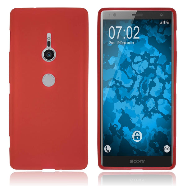 PhoneNatic Case kompatibel mit Sony Xperia XZ2 - rot Silikon Hülle matt Cover