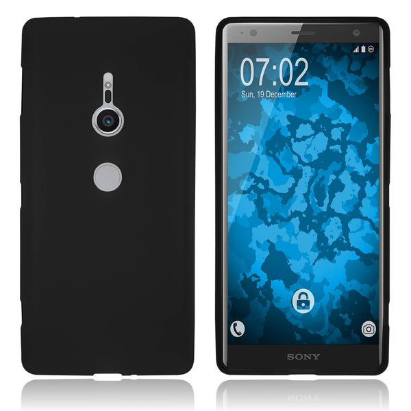 PhoneNatic Case kompatibel mit Sony Xperia XZ2 - schwarz Silikon Hülle matt Cover