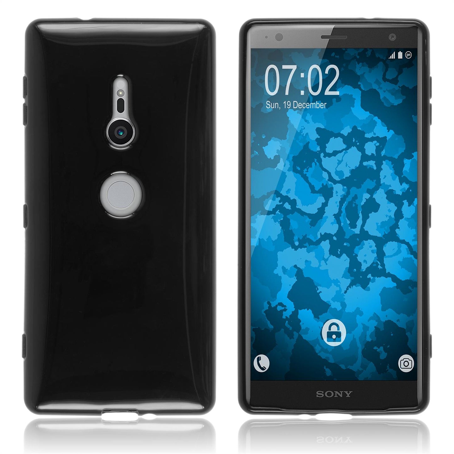 PhoneNatic Case kompatibel mit Sony Xperia XZ2 - schwarz Silikon Hülle Cover
