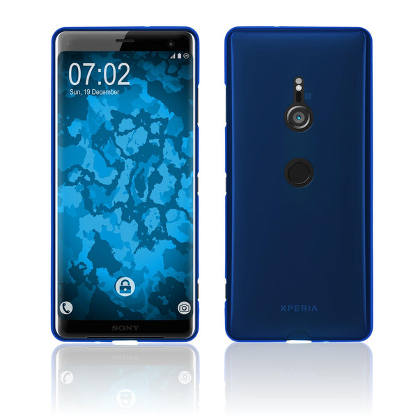 PhoneNatic Case kompatibel mit Sony Xperia XZ3 - blau Silikon Hülle matt Cover