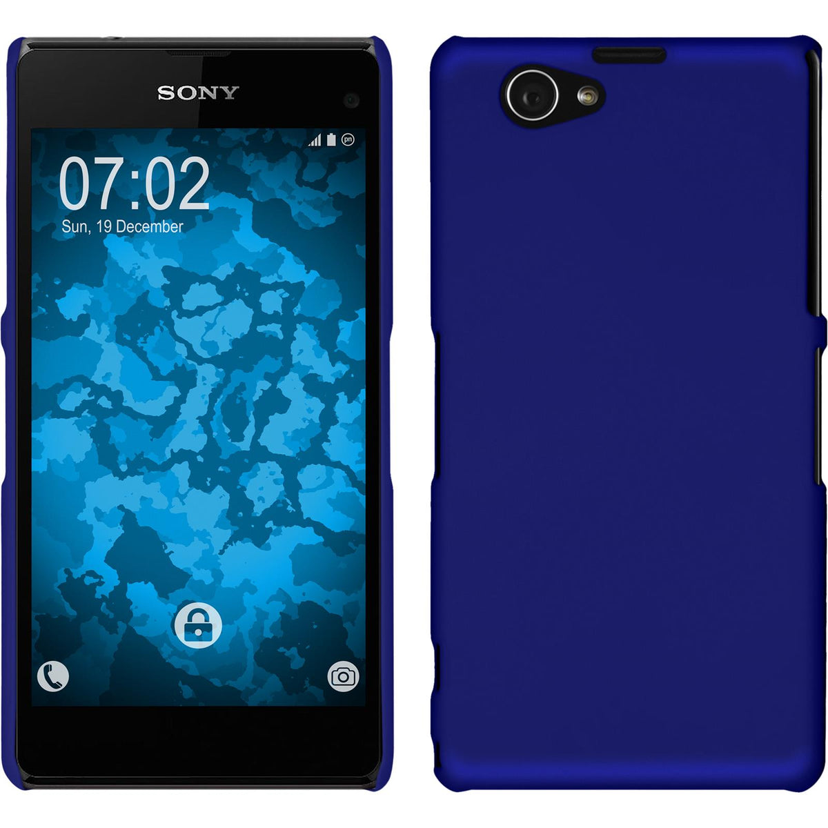 Hardcase für Sony Xperia Z1 Compact gummiert blau