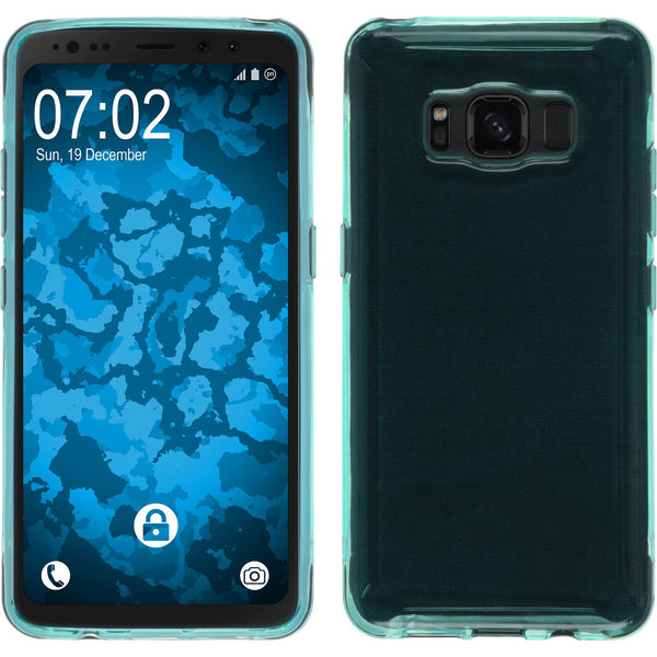 PhoneNatic Case kompatibel mit Samsung Galaxy S8 Active - türkis Silikon Hülle transparent Cover