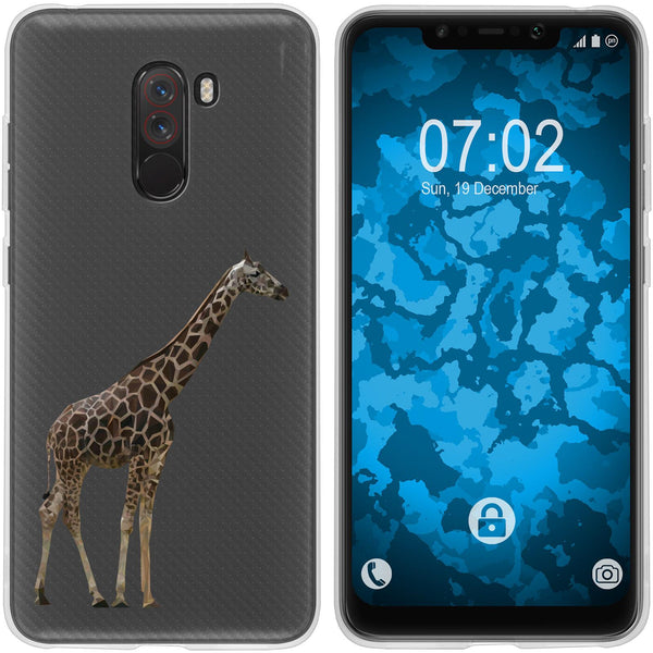 Pocophone F1 Silikon-Hülle Vektor Tiere Giraffe M8 Case