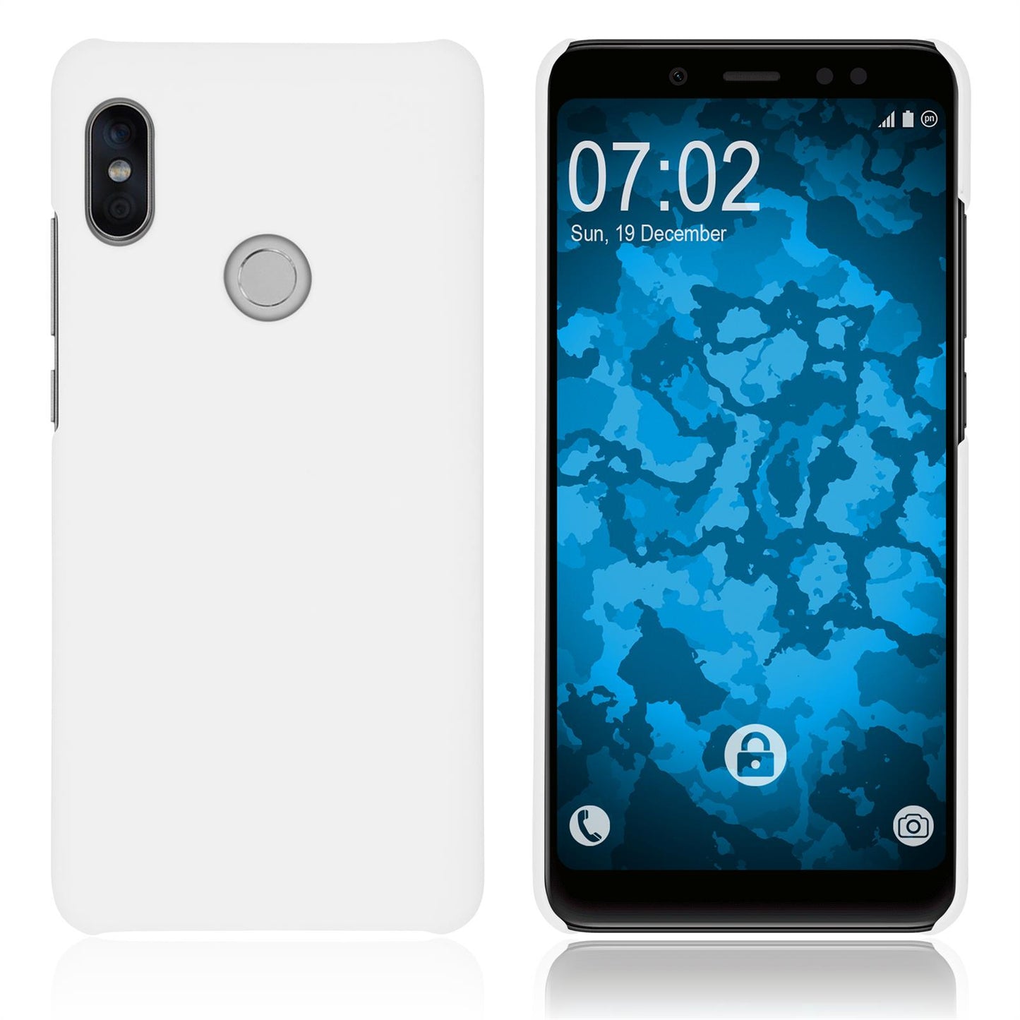 Hardcase für Xiaomi Redmi Note 5 Pro gummiert weifl