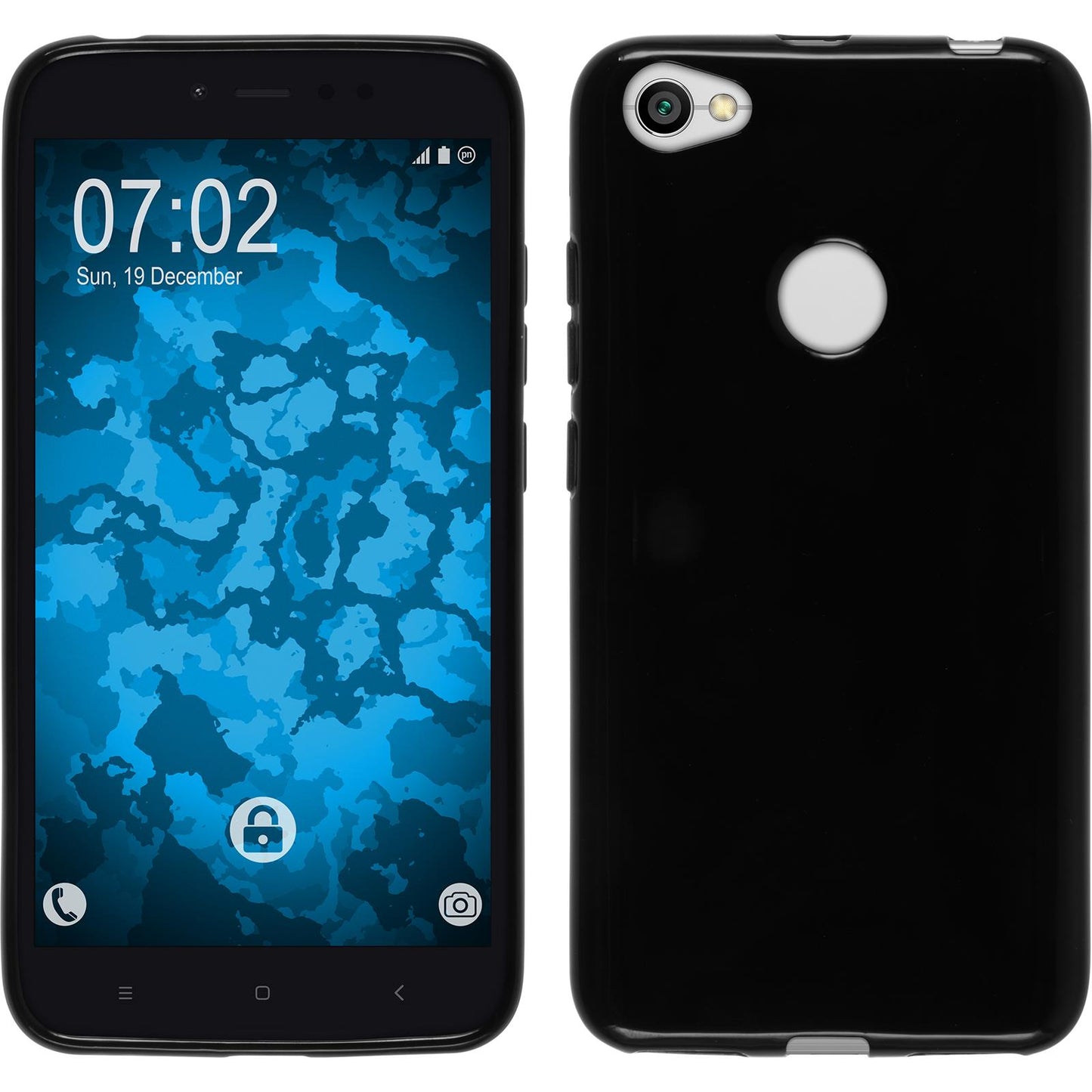 PhoneNatic Case kompatibel mit Xiaomi Redmi Y1 Lite - schwarz Silikon Hülle Cover