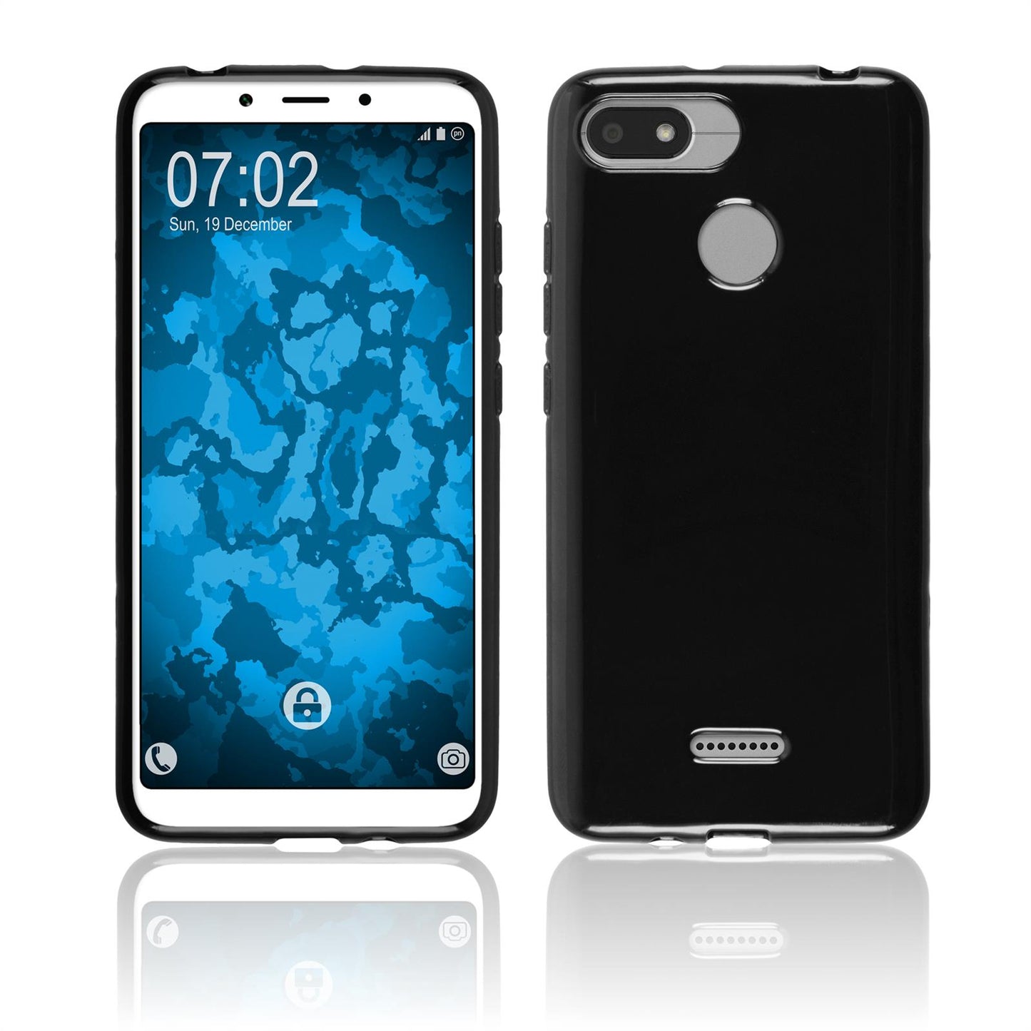 PhoneNatic Case kompatibel mit Xiaomi Redmi 6/6A - schwarz Silikon Hülle Cover